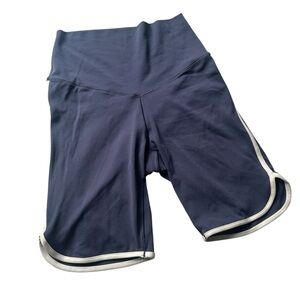 aerie Navy Athletic Bike Shorts with White Trim